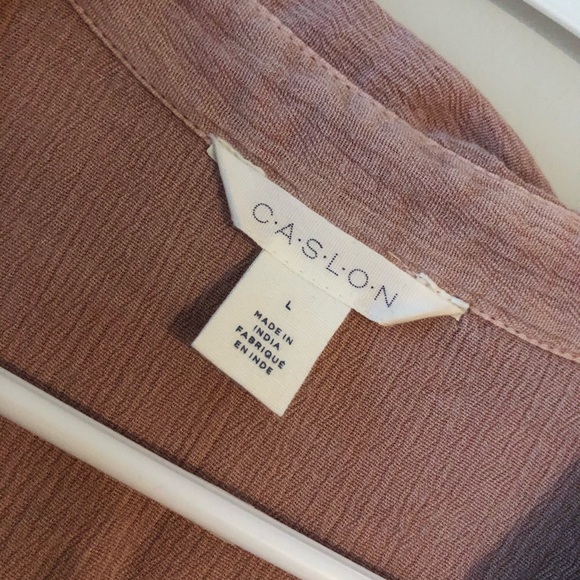 Woven Button Down Blouse - Short Sleeved - Picture 3 of 3